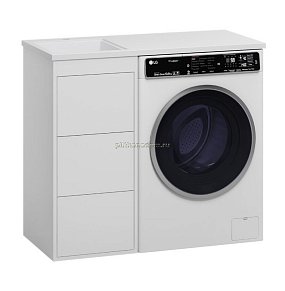 Brevita Grafit-40 L-R Тумба напольная 3 ящ. под стир. машину белая