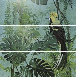 APE Ceramicas Silk Dеcor Set (3) DEF Virnia Turquoise Зеленое Матовое Ректифицированное Панно 40x120 см